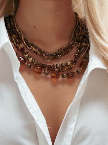 Collier Acacia - Chocolat