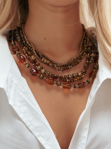 Collier Acacia - Chocolat Collier Acacia - Chocolat