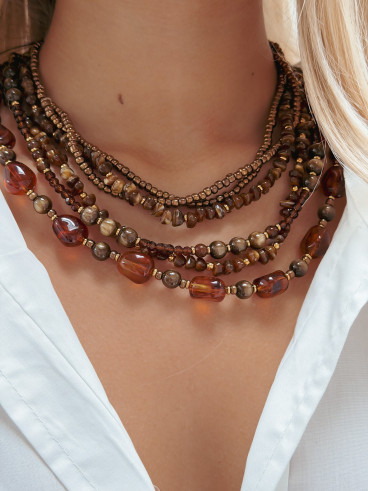 Collier Acacia - Chocolat Collier Acacia - Chocolat