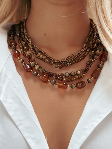 Collier Acacia - Chocolat Collier Acacia - Chocolat