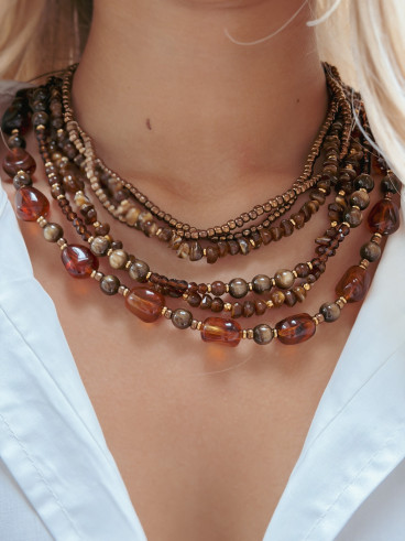 Collier Acacia - Chocolat Collier Acacia - Chocolat