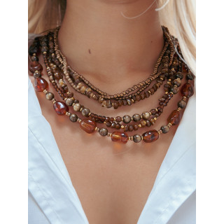 Collier Acacia - Chocolat