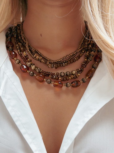 Collier Acacia - Chocolat Collier Acacia - Chocolat