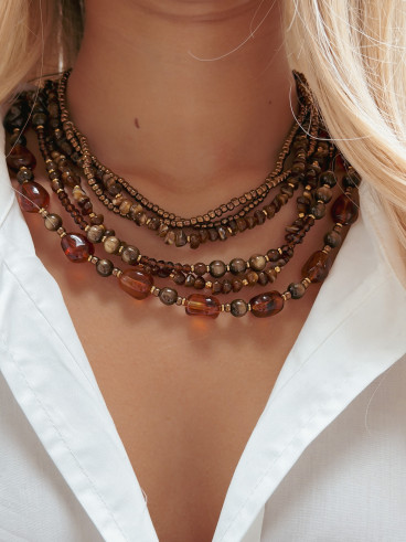 Collier Acacia - Chocolat Collier Acacia - Chocolat