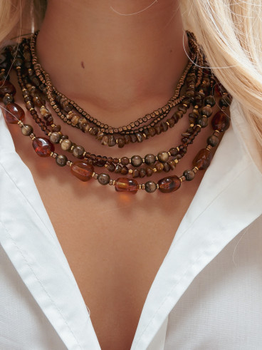 Collier Acacia - Chocolat Collier Acacia - Chocolat