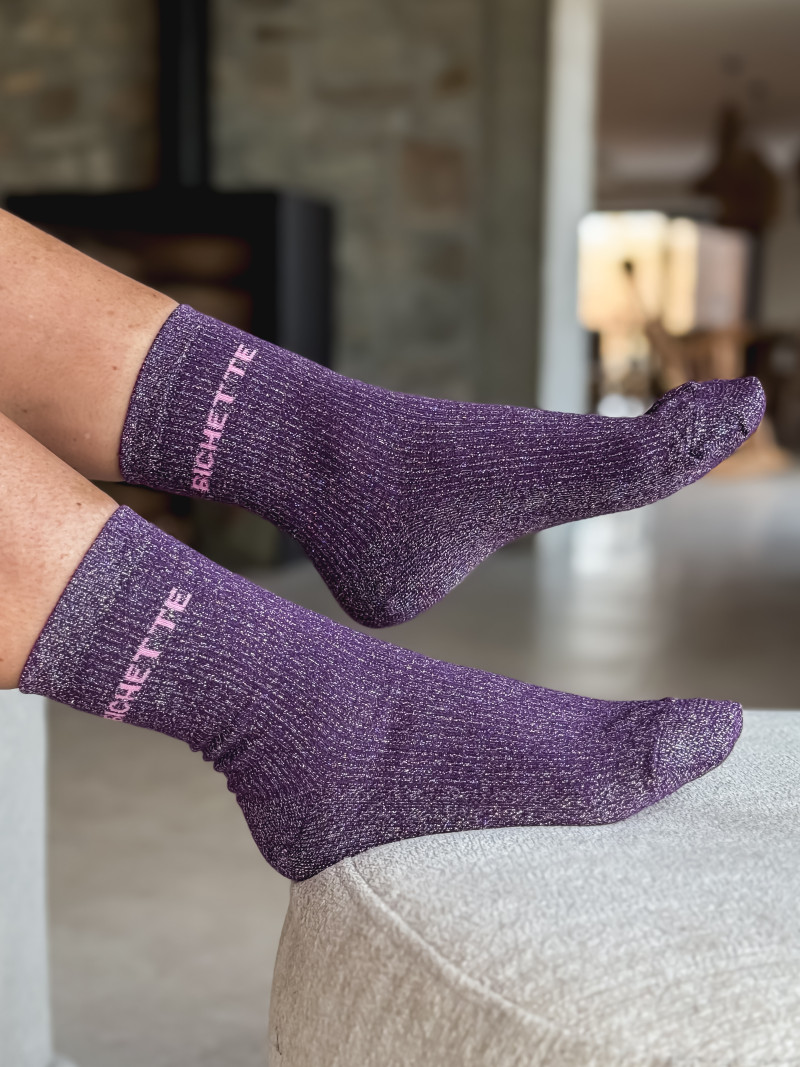 Chaussettes "Bichette" - Mauve Chaussettes "Bichette" - Mauve