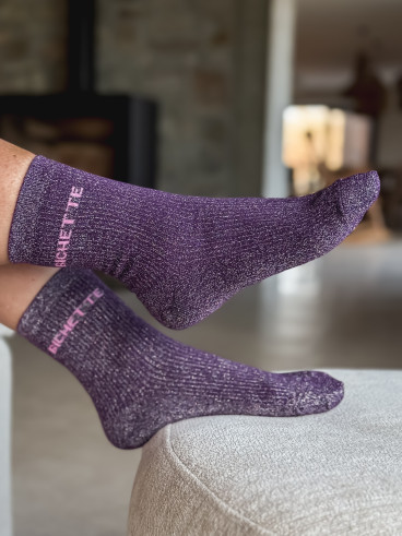 Chaussettes "Bichette" - Mauve Chaussettes "Bichette" - Mauve