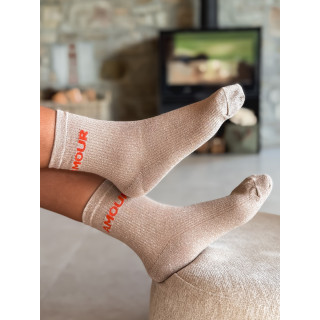 Chaussettes "Amour" - Beige