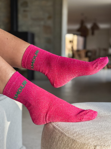 Chaussettes "Amour" - Fuchsia