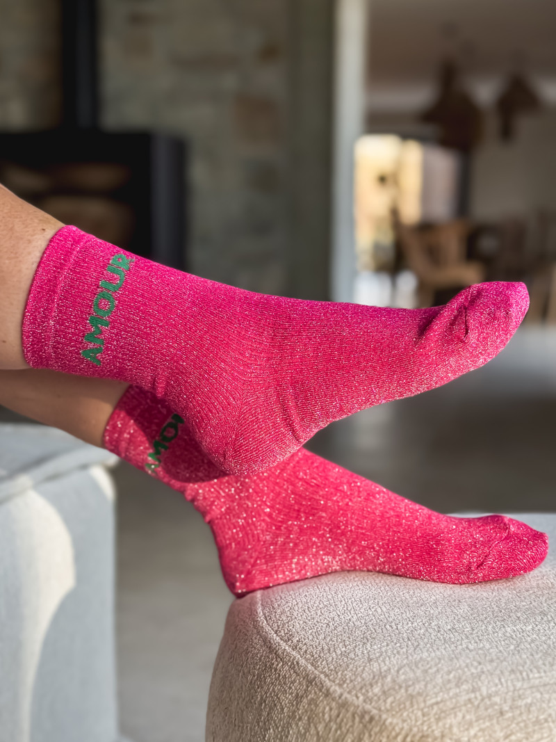 Chaussettes "Amour" - Fuchsia Chaussettes "Amour" - Fuchsia