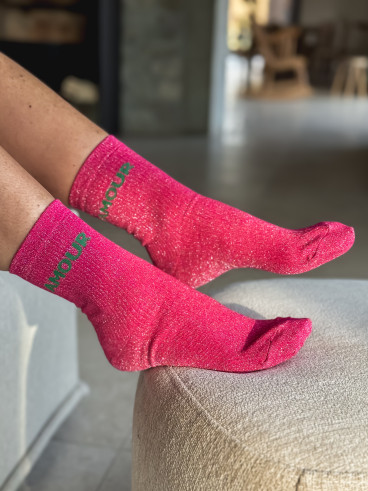Chaussettes "Amour" - Fuchsia Chaussettes "Amour" - Fuchsia