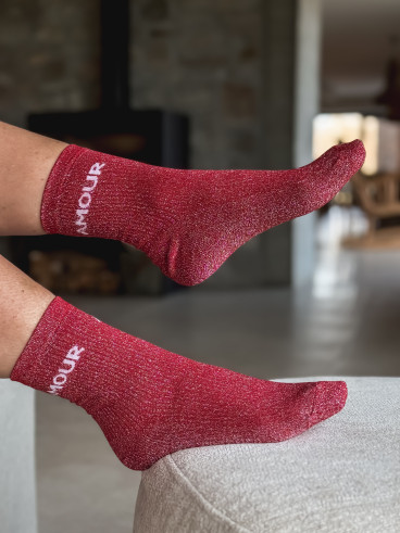 Chaussettes "Amour" - Rouge Chaussettes "Amour" - Rouge