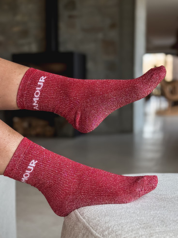 Chaussettes "Amour" - Rouge Chaussettes "Amour" - Rouge