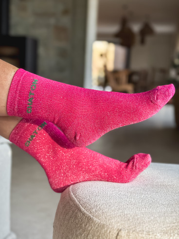Chaussettes "Chaton" - Fuchsia
