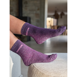 Chaussettes "Chaton" - Mauve