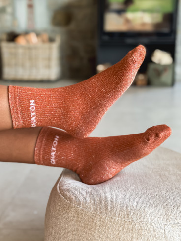 Chaussettes "Chaton" - Orange
