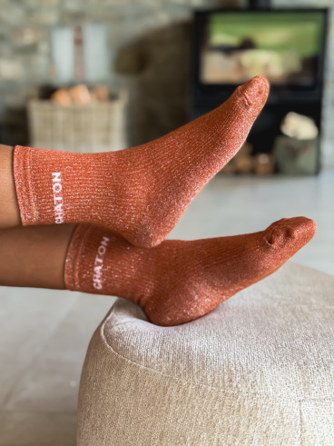 Chaussettes "Chaton" - Orange Chaussettes "Chaton" - Orange