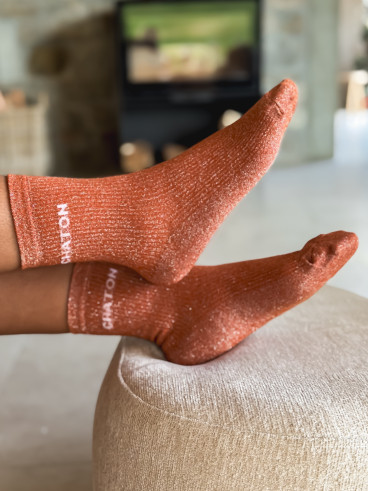 Chaussettes "Chaton" - Orange