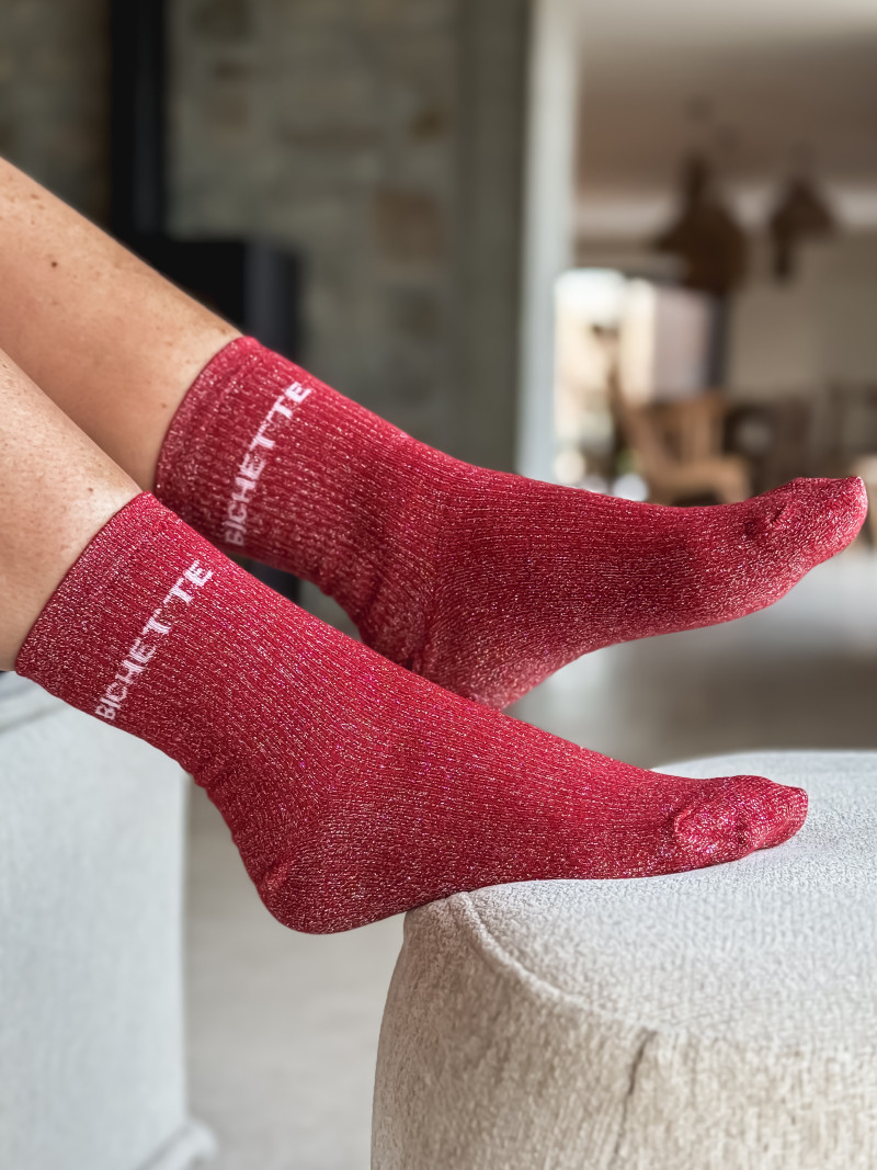 Chaussettes "Bichette" - Rouge Chaussettes "Bichette" - Rouge