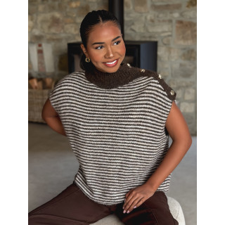 Pull ligné Nollia - Chocolat/Taupe