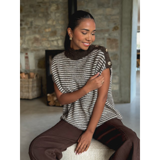 Pull ligné Nollia - Chocolat/Taupe