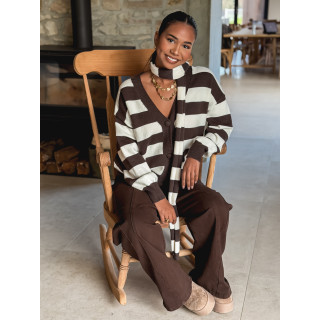 Gilet ligné Lorinna - Chocolat