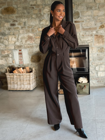 Combinaison pantalon Marla - Chocolat