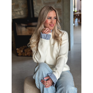 Pull Mora - Ecru/Bleu