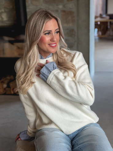 Pull Mora - Ecru/Bleu