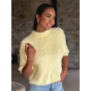 Pull fausse fourrure Kellie - Jaune