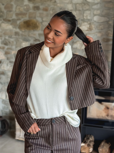 Blazer court Amélia - Chocolat