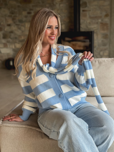 Gilet ligné Lorinna - Bleu ciel Gilet ligné Lorinna - Bleu ciel