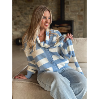 Gilet ligné Lorinna - Bleu ciel