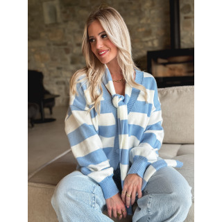 Gilet ligné Lorinna - Bleu ciel