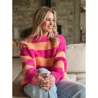 Pull ligné Manolla - Fuchsia/Orange