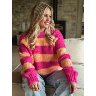 Pull ligné Manolla - Fuchsia/Orange
