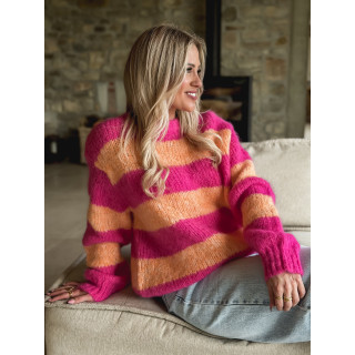 Pull ligné Manolla - Fuchsia/Orange