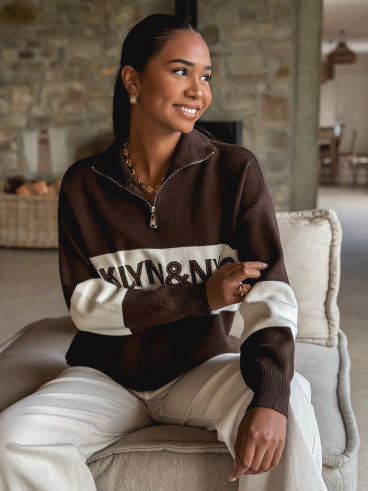 Pull Elvira - Chocolat/Ecru