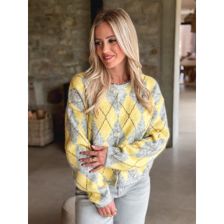 Gilet à motifs Téanna - Gris/Jaune