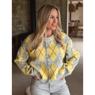 Gilet à motifs Téanna - Gris/Jaune