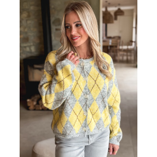 Gilet à motifs Téanna - Gris/Jaune