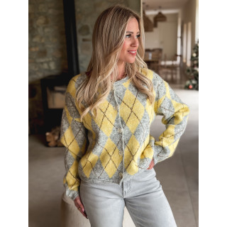 Gilet à motifs Téanna - Gris/Jaune