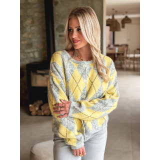 Gilet à motifs Téanna - Gris/Jaune