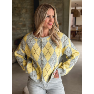 Gilet à motifs Téanna - Gris/Jaune