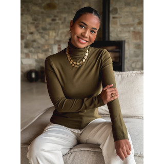Pull col roulé Lorène - Kaki