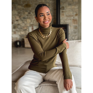 Pull col roulé Lorène - Kaki