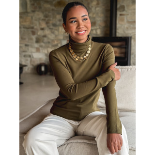 Pull col roulé Lorène - Kaki