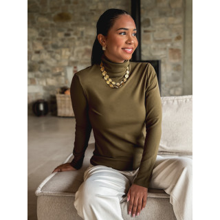 Pull col roulé Lorène - Kaki