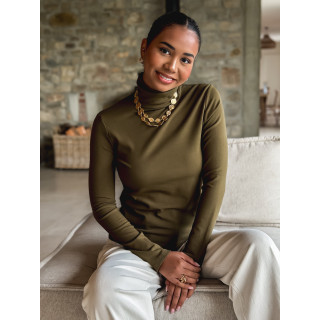 Pull col roulé Lorène - Kaki