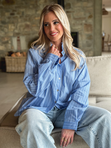 Chemise lignée Juliane - Bleu ciel Chemise lignée Juliane - Bleu ciel